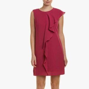 Adrianna Papell Gauzy Crepe Cascading Drape Dress Size 8